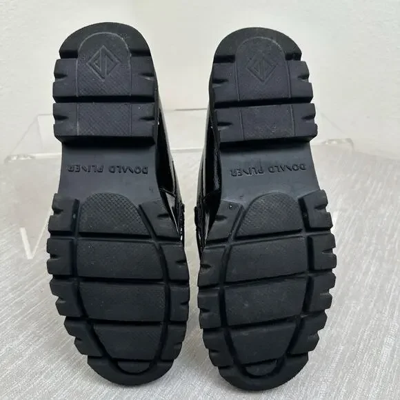 Donald Pliner Hope Patent Loafers Black Lug Sole Slip On Shoes Women 6M - Picture 9 of 12